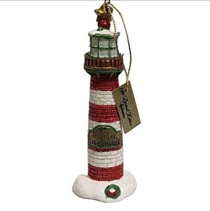 vintage 90s MR. CHRISTMAS 4 Inch Holiday‎ Lighthouse Miniature Ornament